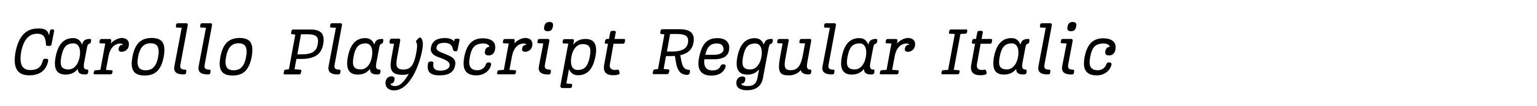 Carollo Playscript Regular Italic